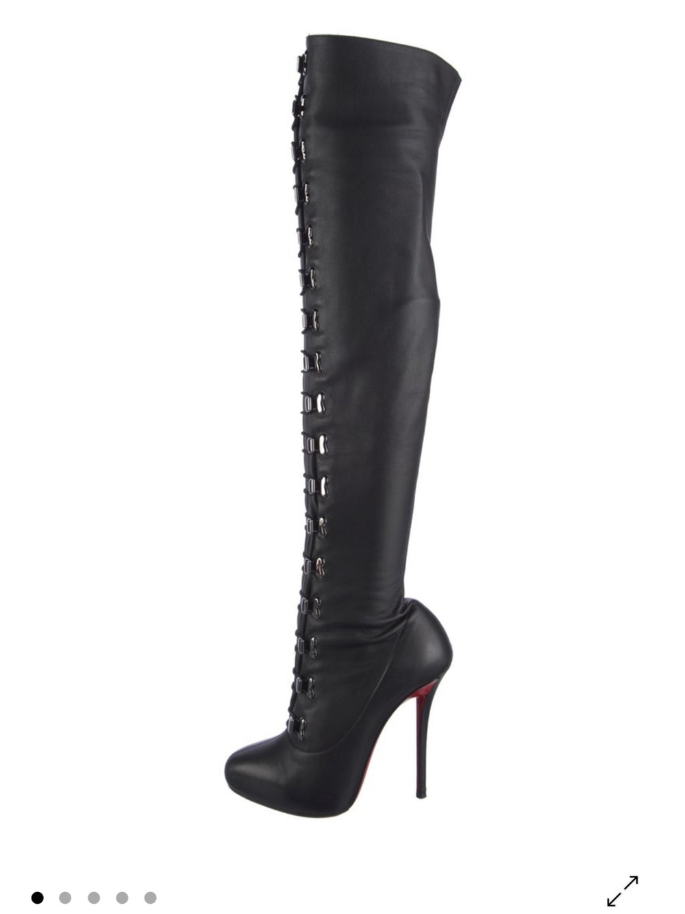 ChOver-the-Knee Lace-Up Stiletto Boot in Black